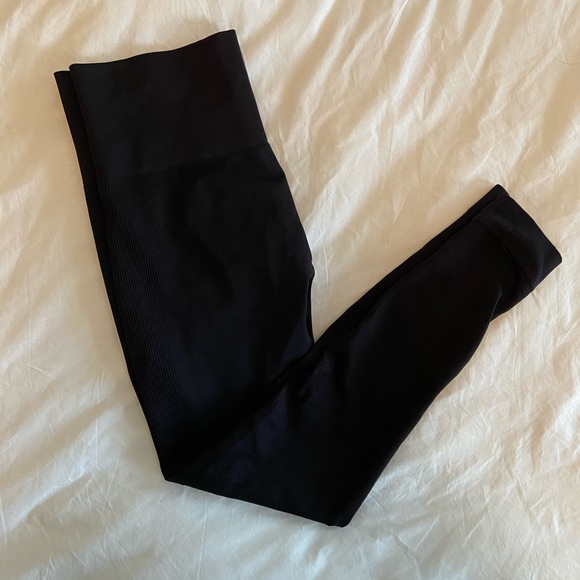 SET ACTIVE black ribbed legging - Picture 1 of 3